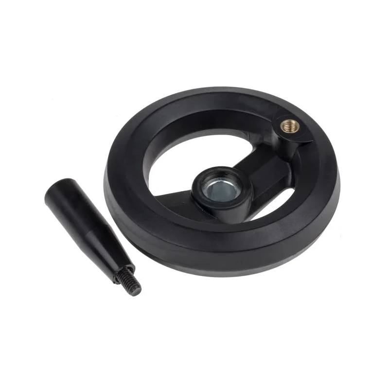 RS PRO Black Fibreglass Reinforced Technopolymer Hand Wheel 126 mm Diameter 161-1993