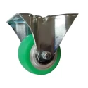 Guitel Hervieu Fixed Castor with 180 kg Load Capacity, 80 mm Polyurethane Wheel EF4BA080-215B