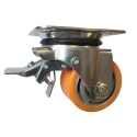 Guitel Hervieu Braked Swivel Castor 400 kg Load Capacity 100 mm Polyurethane Wheel UP5BI100-21B