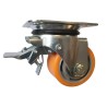 Guitel Hervieu Braked Swivel Castor 400 kg Load Capacity 100 mm Polyurethane Wheel UP5BI100-21B