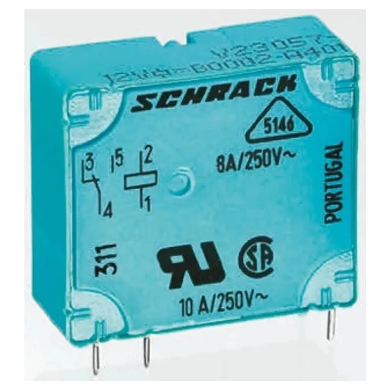 TE Connectivity PCB Power Relay 12V DC Coil 5A Switching Current SPDT V23057B2A101