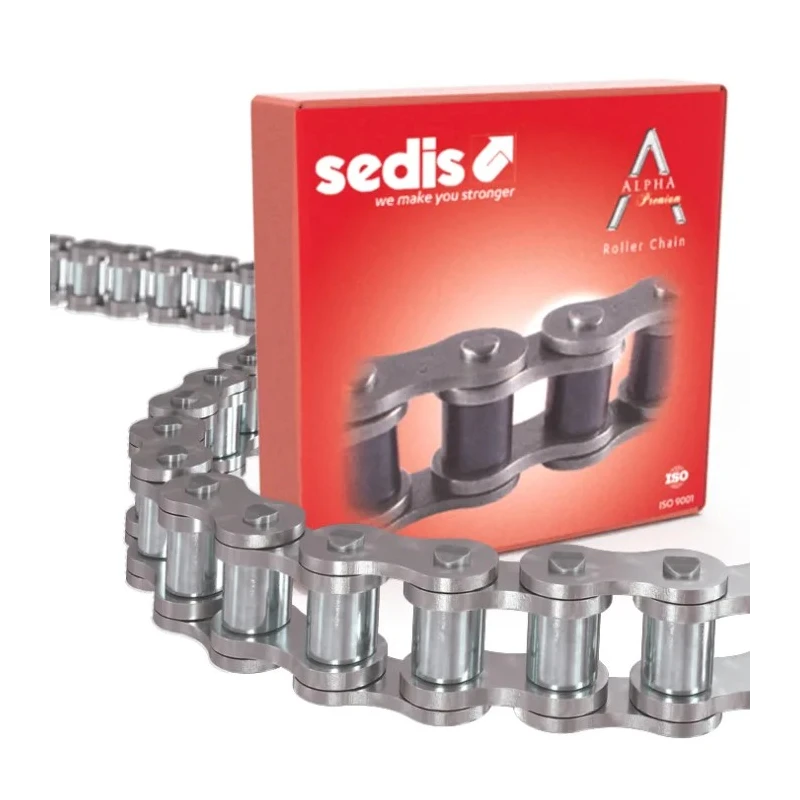 Sedis Stainless Steel 12B-1 Roller Chain, 5 m Length, 22.3 mm Pin Length, Alpha Premium Series, ISO 606 DIN 13NIN9B01A00