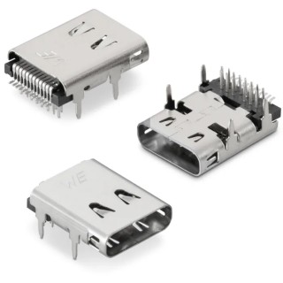 Wurth Elektronik WR-COM USB 3.1 Type C Receptacle Horizontal THR/SMT 14 Way USB C Connector, Solder 632723100011