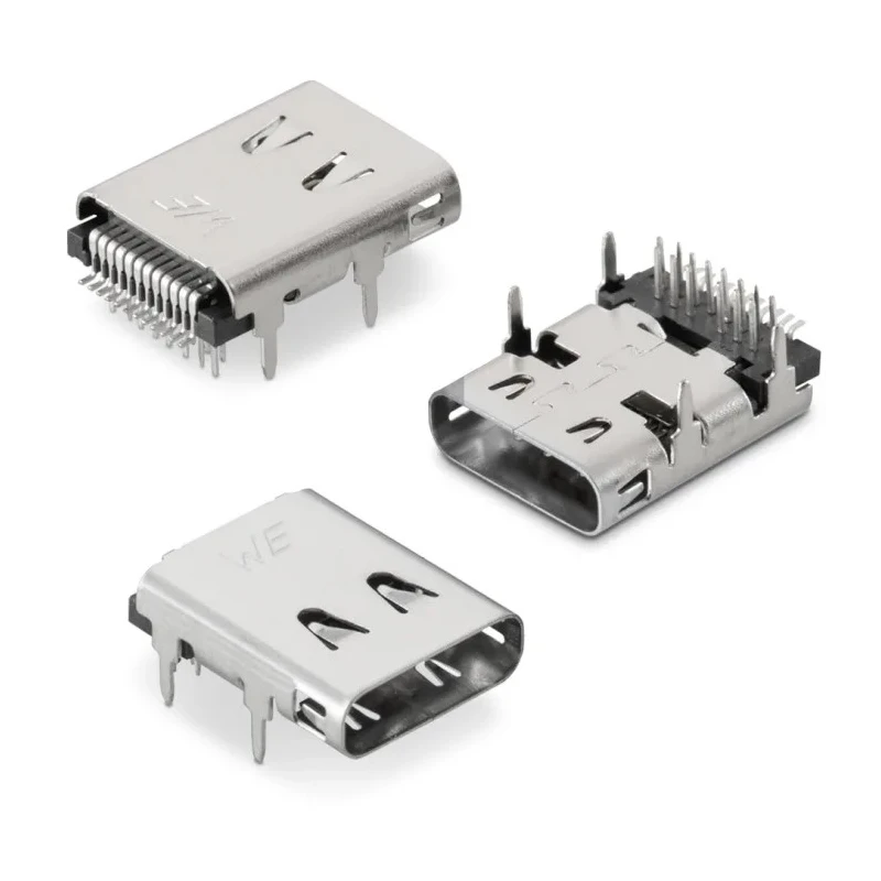 Wurth Elektronik WR-COM USB 3.1 Type C Receptacle Horizontal THR/SMT 14 Way USB C Connector, Solder 632723100011