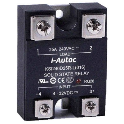 i-Autoc KSI Series Solid State Relay Panel Mount, 40 A Load Current, 280 V AC Load, 32 V DC Control KSI240D40R-L