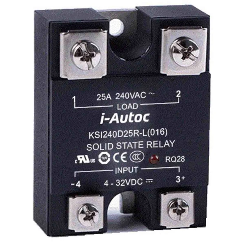 i-Autoc KSI Series Solid State Relay Panel Mount, 40 A Load Current, 280 V AC Load, 32 V DC Control KSI240D40R-L