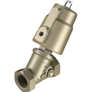 Festo Angle Seat Type Pneumatic Actuated Valve 1 in Threaded, 10 bar, Gunmetal, NC VZXF-L-M22C-M-B-G1-230-M1-H3B1T-50-10