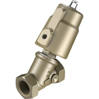 Festo Angle Seat Type Pneumatic Actuated Valve 1 in Threaded, 10 bar, Gunmetal, NC VZXF-L-M22C-M-B-G1-230-M1-H3B1T-50-10