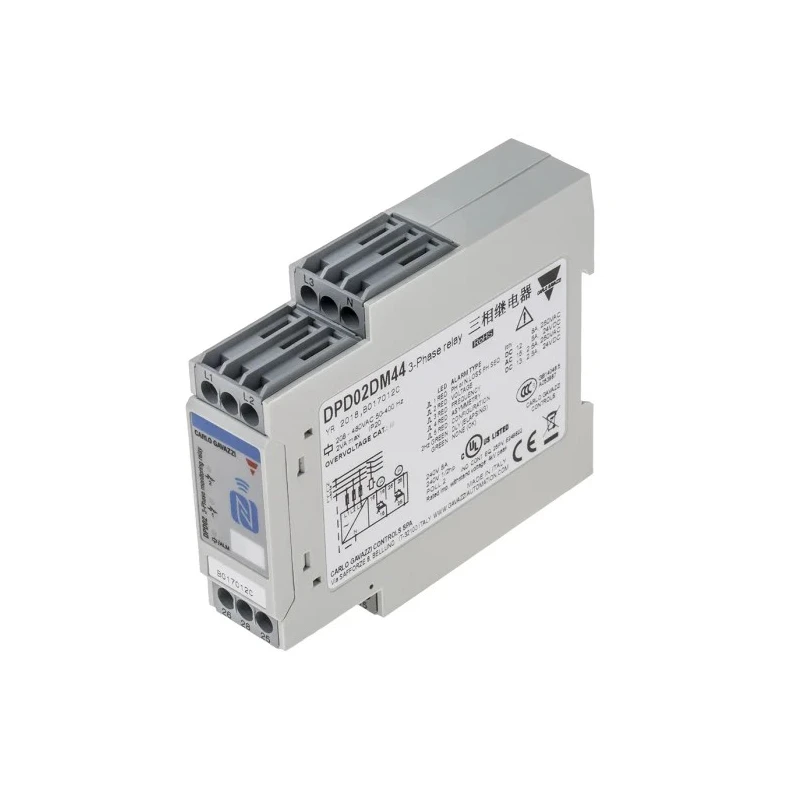 Carlo Gavazzi 3 Phase SPDT Monitoring Relay with DIN Rail Mount, 315V AC, Model DPD02DM44