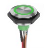 APEM Illuminated Vandal Proof Push Button Switch Momentary Panel Mount 30.2 mm Cutout SPST Green LED IP67 AV5V022000074BK