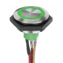 APEM AV Series Illuminated Vandal Proof Push Button Switch Momentary Panel Mount, 30.2 mm Cutout, SPST AV5V222000074BK