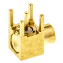 Radiall MCX Series Coaxial Connector Through Hole Female MCX 50 Ω Right Angle Body Solder R113665000W
