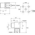 Radiall MCX Series Coaxial Connector Through Hole Female MCX 50 Ω Right Angle Body Solder R113665000W