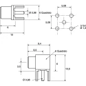 Radiall MCX Series Coaxial Connector Through Hole Female MCX 50 Ω Right Angle Body Solder R113665000W