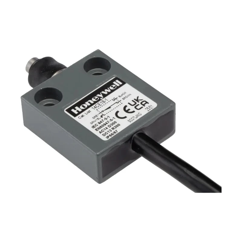 Honeywell 14CE Series Plunger Limit Switch, SPDT Contact, IP65-IP68 Rated, Die Cast Zinc Housing, 250V AC, 5A 14CE18-1