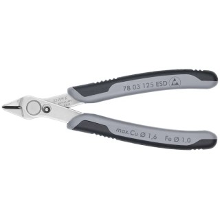 Knipex Super Knips® With Bevel ESD Safe Side Cutter 125mm Stainless Steel Jaw 1.6mm Cutting Capacity 78 03 125 ESD