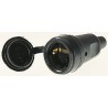 Kopp Female Black Schuko Clutch with Lid IP44 Rubber 2P+E Mains Connector Accessory IP44