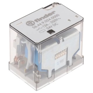 Finder PCB Power Relay, 24V dc Coil Voltage, 12A Switching Current, 4PDT Configuration 56.44.9.024.0000