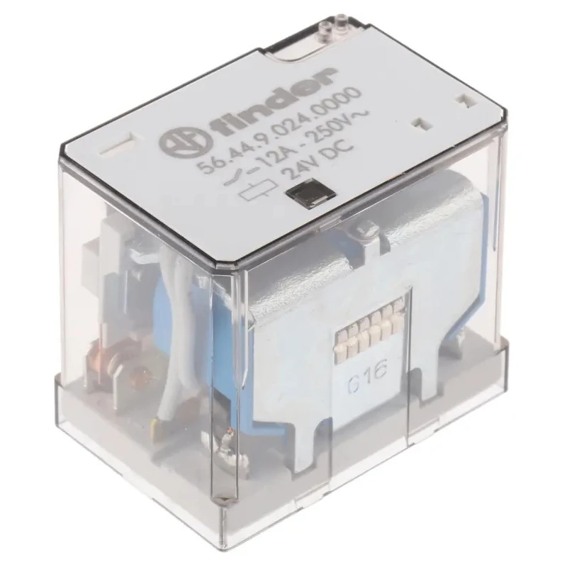 Finder PCB Power Relay, 24V dc Coil Voltage, 12A Switching Current, 4PDT Configuration 56.44.9.024.0000