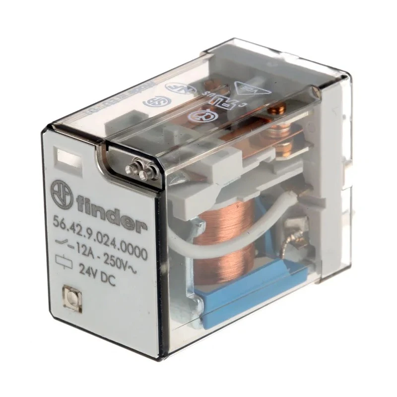 Finder Power Relay DPDT, 24V dc Coil, 12A Switching Current, PCB Mount, Silver Alloy Contacts 56.42.9.024.0000