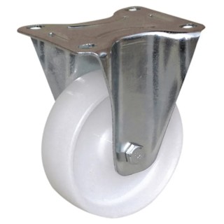 Guitel Hervieu Fixed Castor, 50 kg Load Capacity, 50 mm Polypropylene Wheel, Pressed Steel Frame, Bright Zinc Plated 5080105