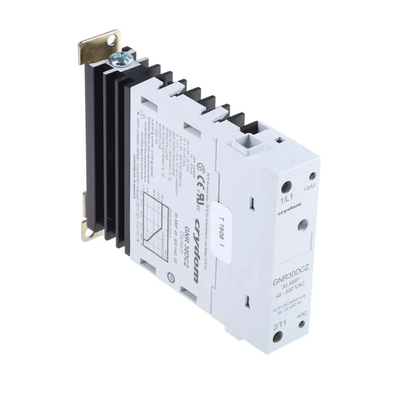 Crydom Solid State Relay 30A Load, DIN Rail Mount, 600V AC Load, 32V DC Control GNR30DCZ