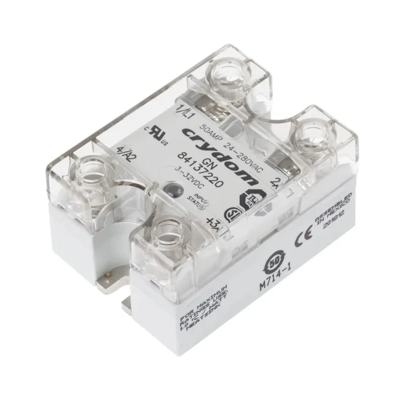 Crydom GN Series Solid State Relay Panel Mount 50A Load, 280V AC Load, 3-32V DC Control 84137220