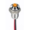 RS PRO Orange Panel Mount Indicator, 10.8V dc, 13.2V dc, 20mA, Lead Wire Termination, IP67, Prominent Bezel 171-3761