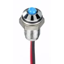 RS PRO Blue Panel Mount Indicator 10.8-13.2 V dc 20mA Lead Wire Termination IP67 Prominent Bezel Silver 171-3759