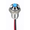 RS PRO Blue Panel Mount Indicator 10.8-13.2 V dc 20mA Lead Wire Termination IP67 Prominent Bezel Silver 171-3759