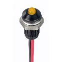 RS PRO Yellow Panel Mount Indicator 21.6–26.4 V dc, 20mA, Lead Wire Termination, IP67, Prominent Bezel 171-3810