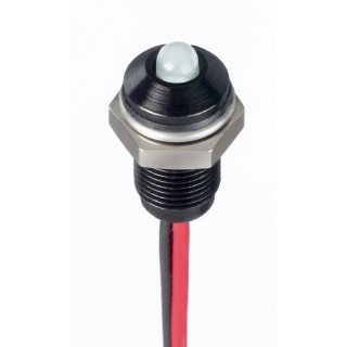 RS PRO White Panel Mount Indicator, 21.6V dc to 26.4V dc, 20mA Current, Lead Wire Termination, IP67 Protection 171-3812