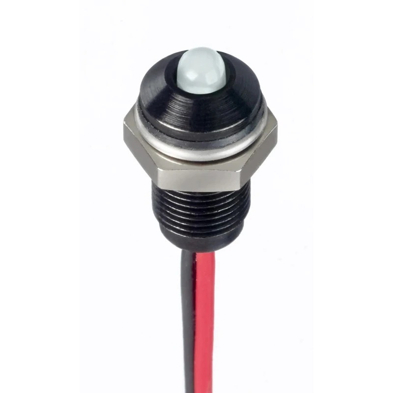 RS PRO White Panel Mount Indicator, 21.6V dc to 26.4V dc, 20mA Current, Lead Wire Termination, IP67 Protection 171-3812