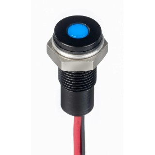 RS PRO Blue Panel Mount Indicator LED 1.8V dc to 3.3V dc, 20mA, Lead Wire Termination, IP67 Flush Bezel 171-3818