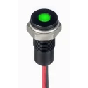 RS PRO Green Panel Mount Indicator 1.8V dc, 3.3V dc, 20mA Lead Wire Termination IP67 Flush Bezel 171-3816