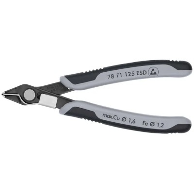 Knipex Super Knips® Electronic Side Cutter Without Bevel ESD Safe 125mm 78 71 125 ESD