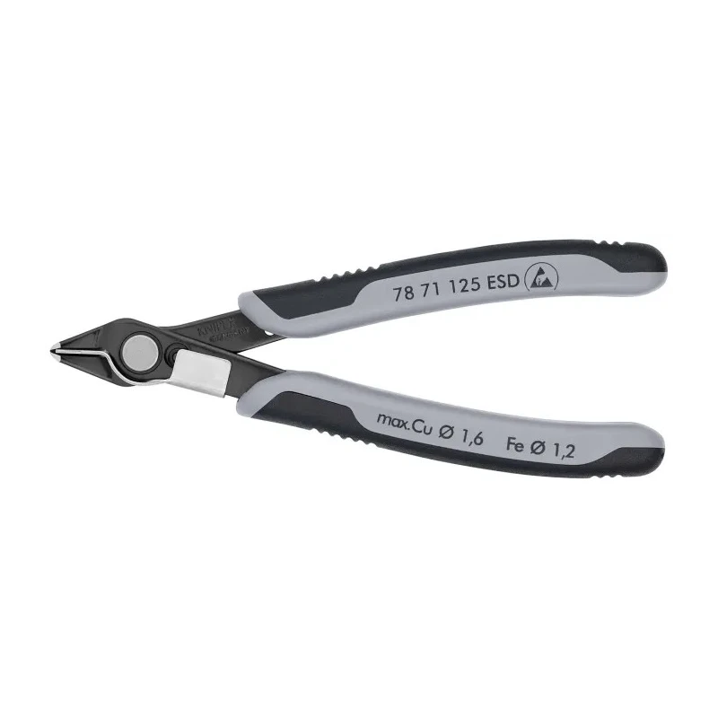 Knipex Super Knips® Electronic Side Cutter Without Bevel ESD Safe 125mm 78 71 125 ESD