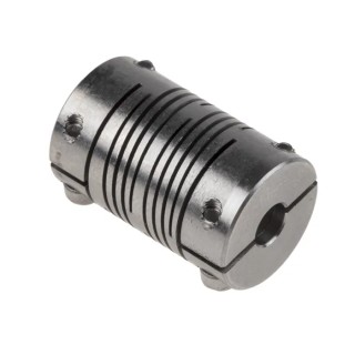 Huco Stainless Steel 6-Beam Clamp Flexible Coupler 15.9 mm OD 6 mm Bore 25.4 mm Length 703.16.2020