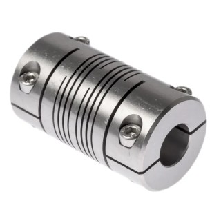 Huco Stainless Steel Clamp Flexible Coupler 31.8 mm OD, 57.2 mm Length, 10 mm Bore 703.32.3838
