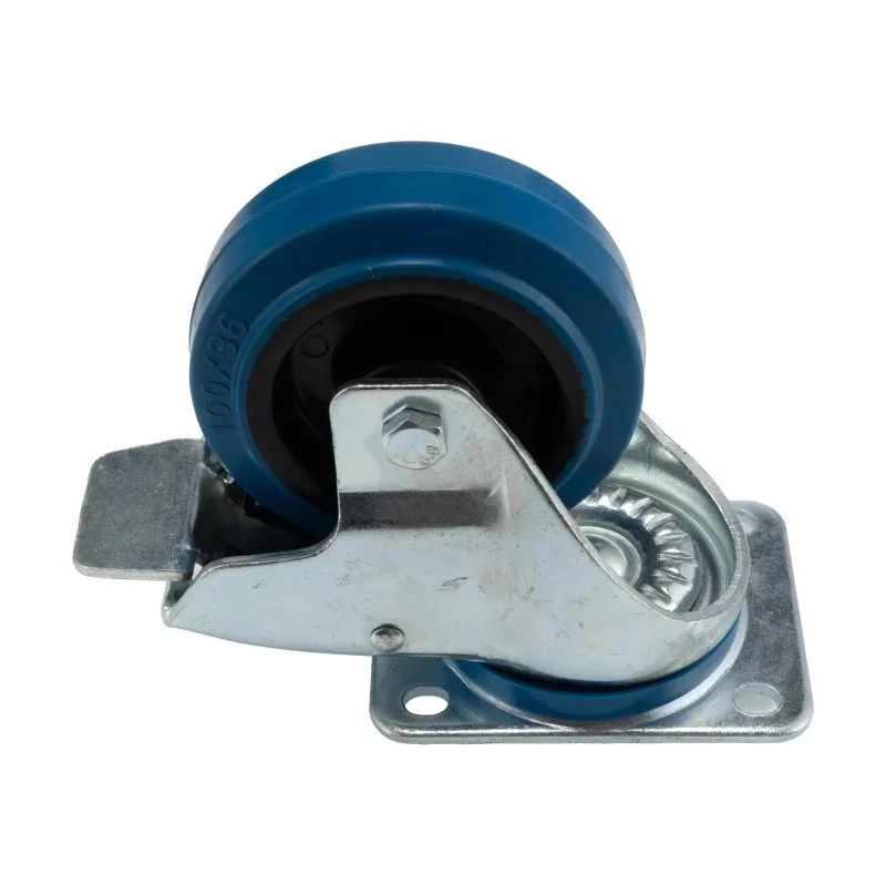 RS PRO Braked Swivel Castor, 180 kg Load Capacity, 100 mm Elastic Wheel Diameter, Roller Bearing Hub, Polyamide Hub 171-8308