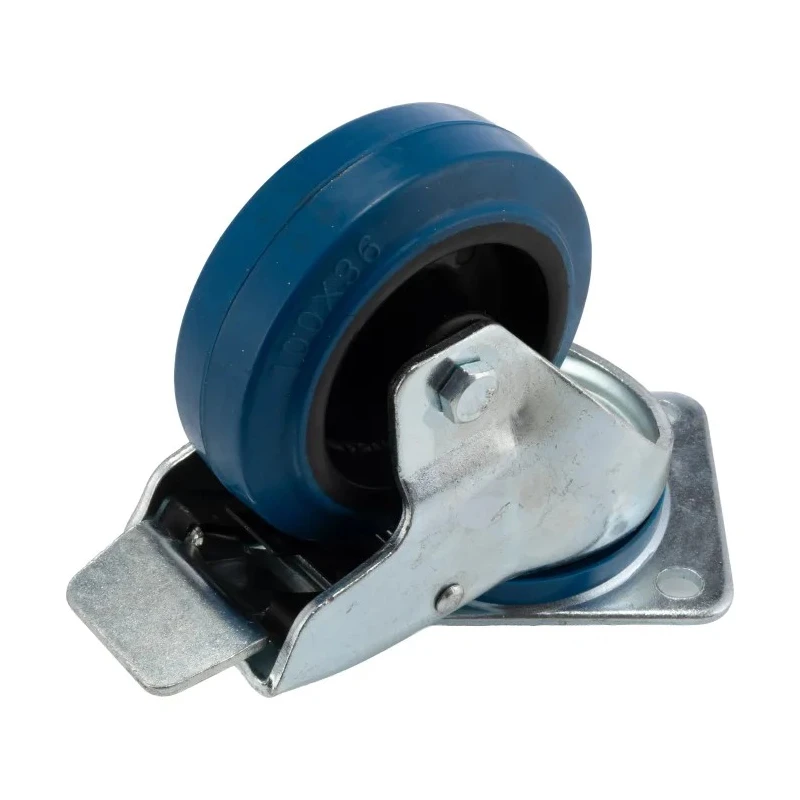 RS PRO Braked Swivel Castor, 180 kg Load Capacity, 100 mm Elastic Wheel Diameter, Roller Bearing Hub, Polyamide Hub 171-8308