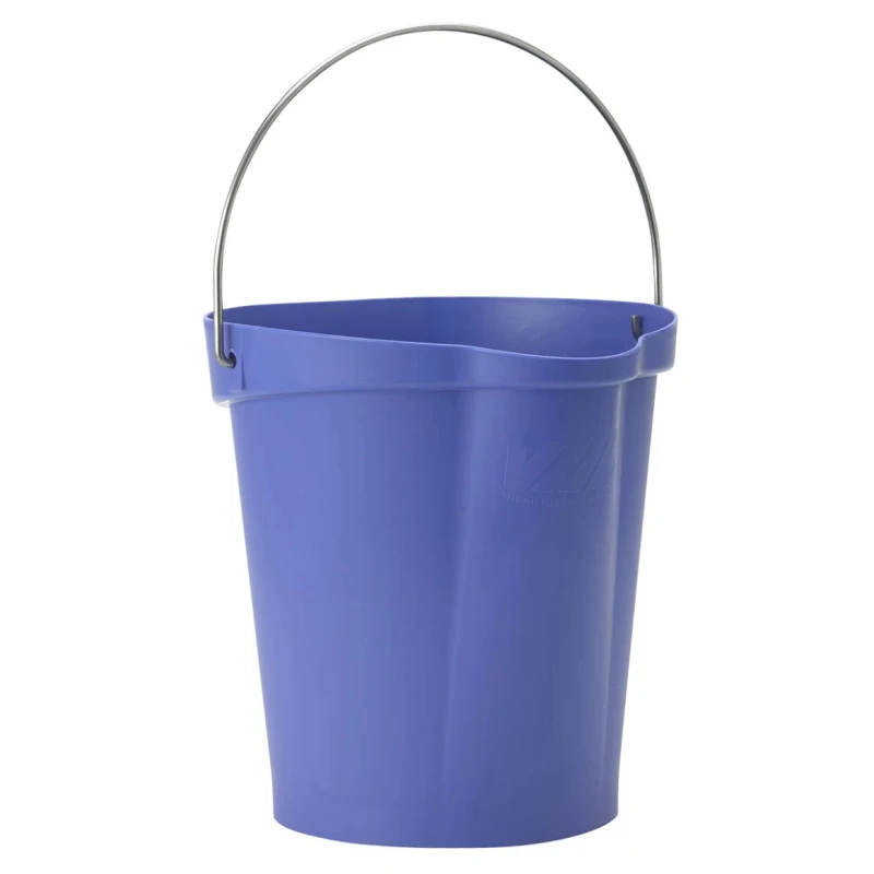 Vikan 12L Stainless Steel and Polypropylene Purple Hygiene Bucket with Handle 56868
