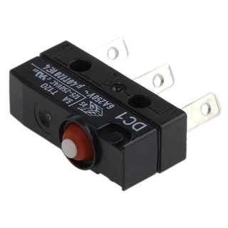 ZF Button Micro Switch with Tab Terminal, 6A, 250 V AC, SPDT, IP6K7 Protection DC1C-L1AA