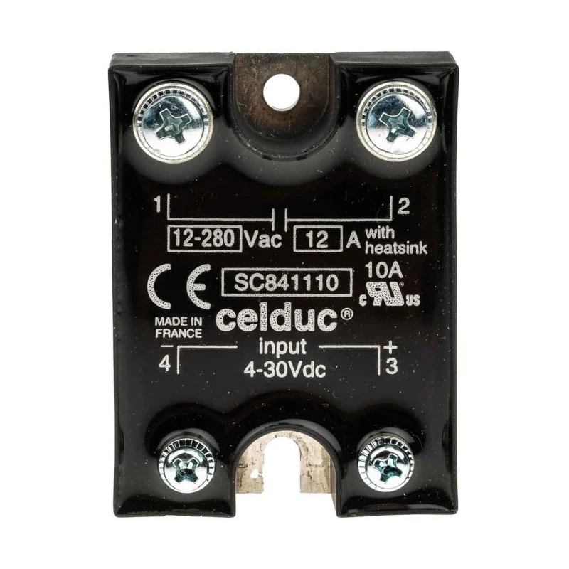 Celduc SC8 Series Solid State Relay 12 A Load 280 Vrms Load Panel Mount 30V dc Control SC841110