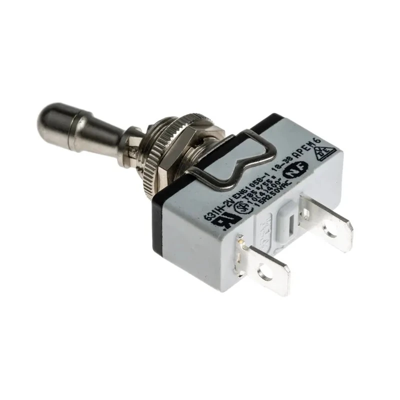 APEM Toggle Switch, Panel Mount, On-Off SPST, Tab Terminal, 24 V dc, 250 V ac 631H/2-2V