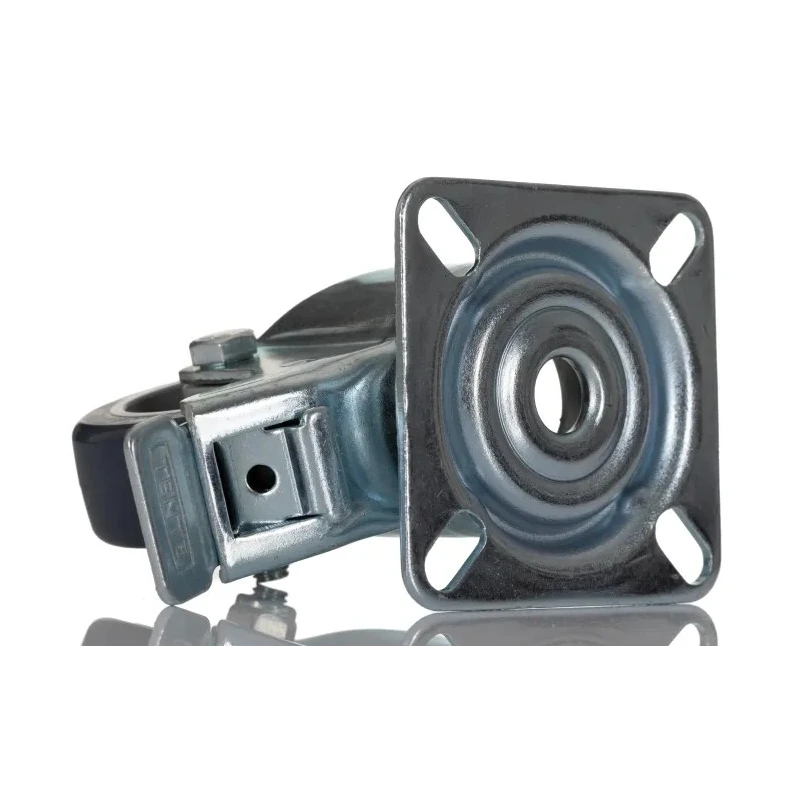 Tente Braked Swivel Castor 40 kg Load Capacity 50 mm Polyurethane Wheel Pressed Steel Frame Zinc Plated 1475PAO050P40