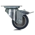 Tente Braked Swivel Castor 40 kg Load Capacity 50 mm Polyurethane Wheel Pressed Steel Frame Zinc Plated 1475PAO050P40