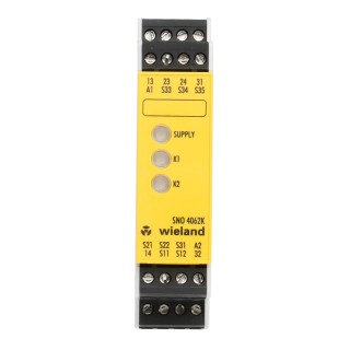 Wieland 24V ac/dc Safety Relay with 2 Safety Contacts and 1 Auxiliary Contact SNO 4062K-A-00C
