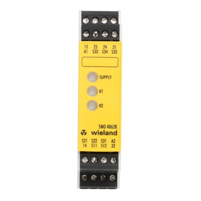 Wieland 24V ac/dc Safety Relay with 2 Safety Contacts and 1 Auxiliary Contact SNO 4062K-A-00C