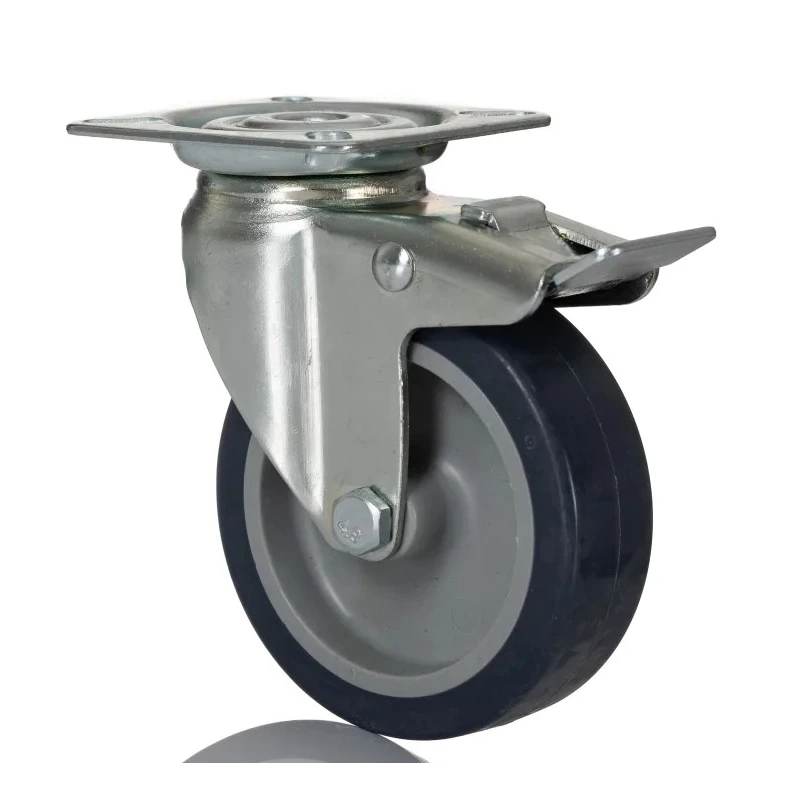 Tente Braked Swivel Castor 60 kg Load Capacity 75 mm Polyurethane Wheel 1477PAO075P40